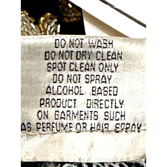 Stenay Small Black Gold All Silk Beaded Sequin Floral Blouse Vintage Evening Top - Picture 12 of 13